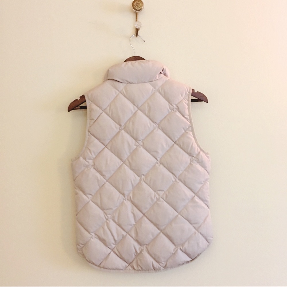 J. Crew Quilted Down Puffer Vest Taupe Jacket XS - Picture 2 of 7
